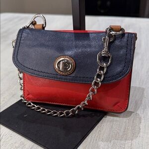 Vintage Coach Navy and Red Wallet on Chain
